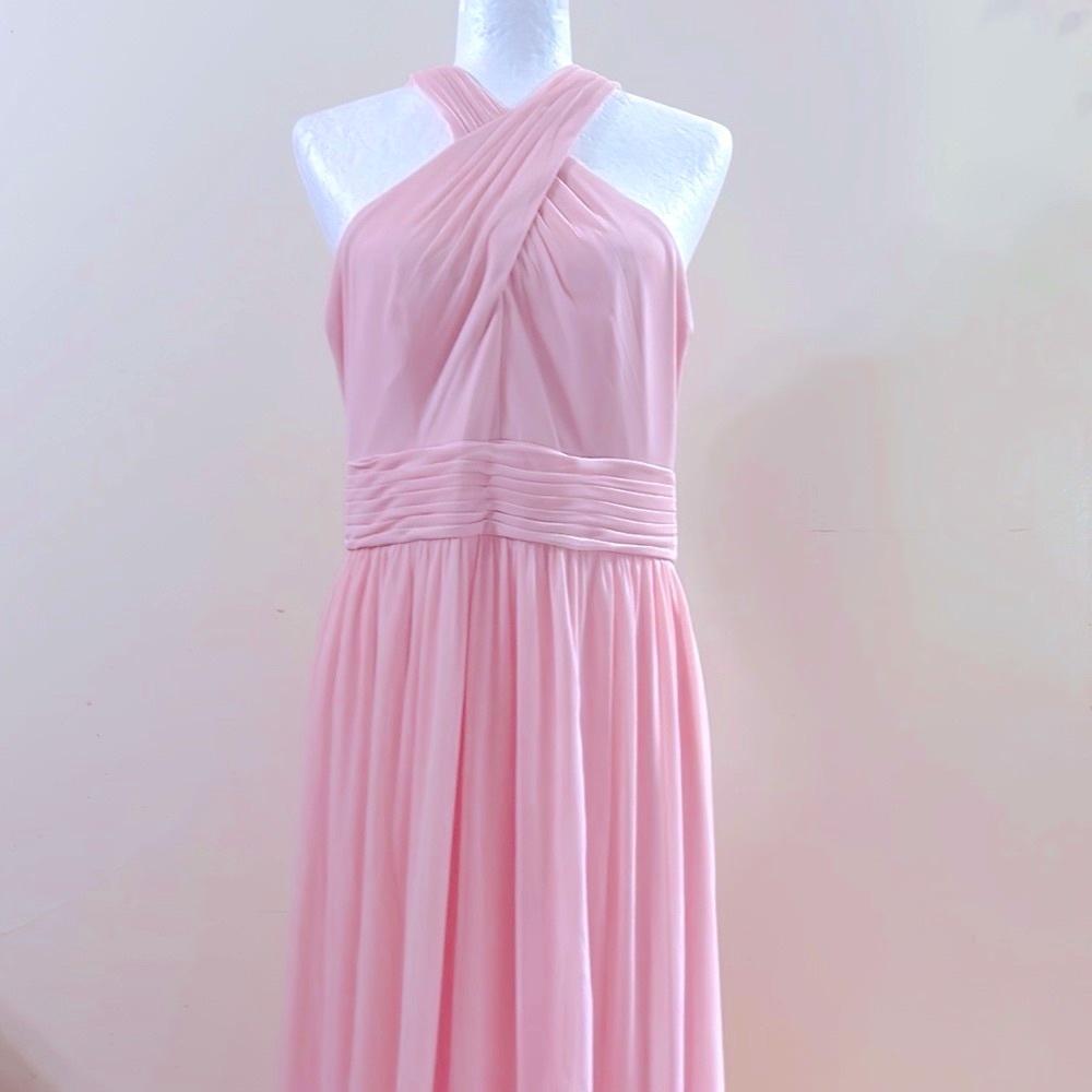 David’s bridal Pink sleeves Less Maxi Dress